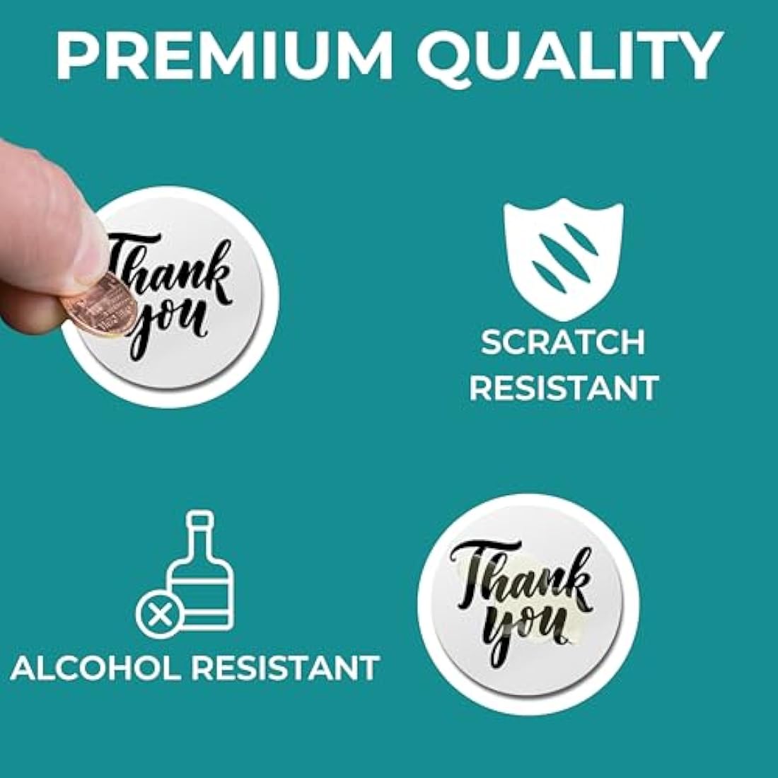 Double Dragon Round Thermal Labels | 50mm x 50mm | 750 BPA-Free Stickers