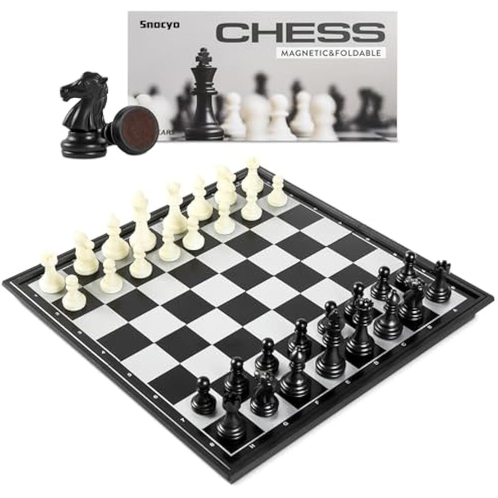 Snocyo Magnetic Chess Set – Portable Folding Travel Board for Kids & Adults
