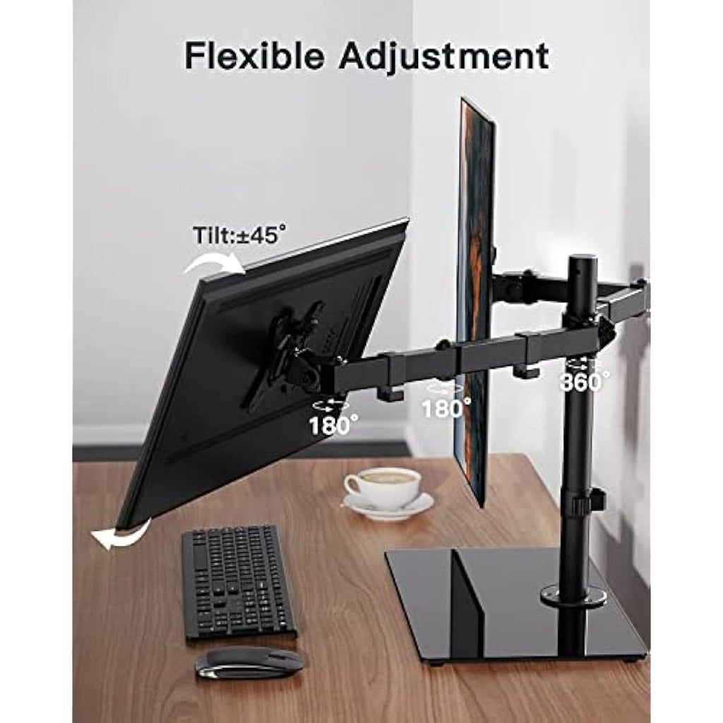 ErGear Dual Monitor Stand | Adjustable Desk Mount for 13-32 Inch Screens
