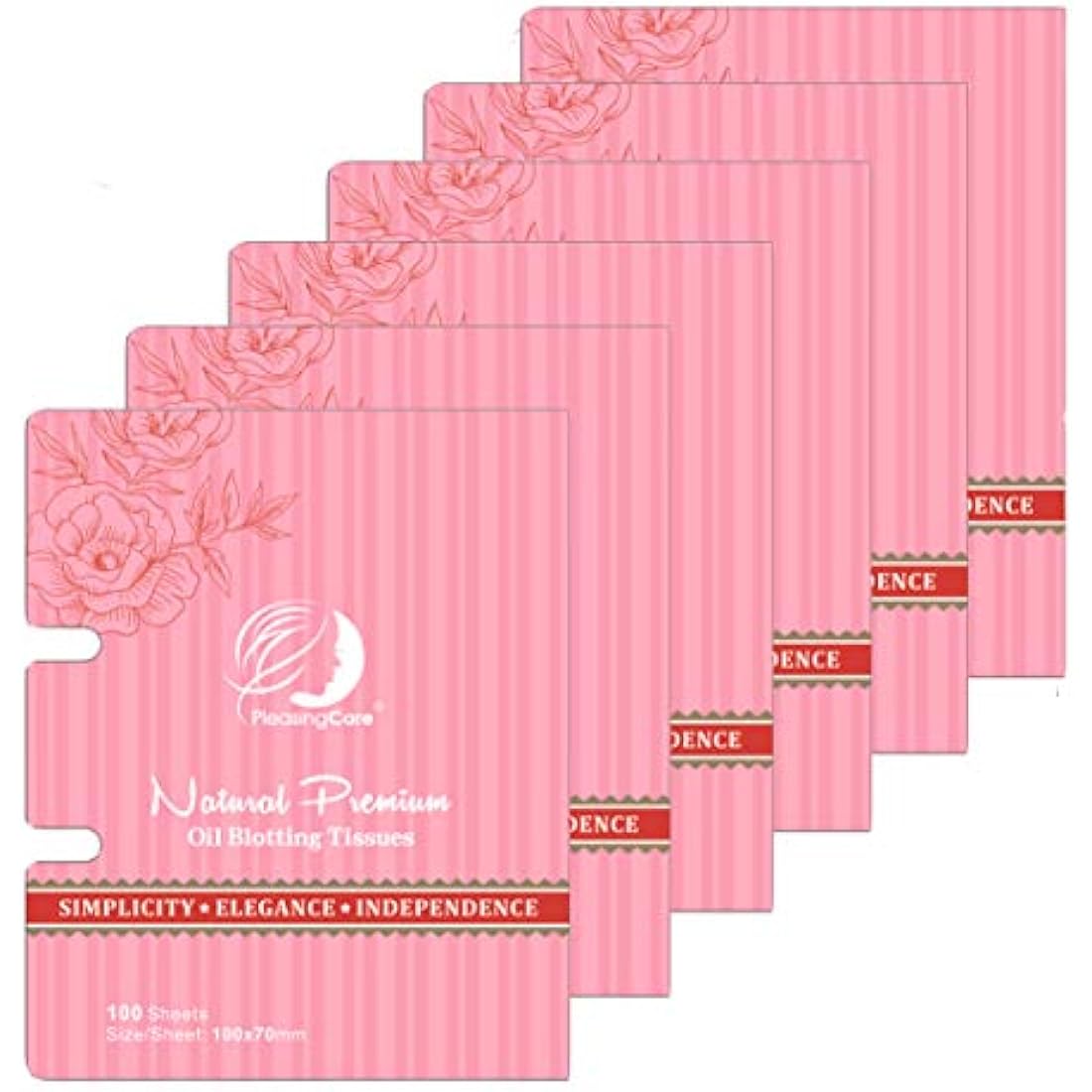 PleasingCare Rose Oil Blotting Paper – Natural Face Tissues (6 Pack)