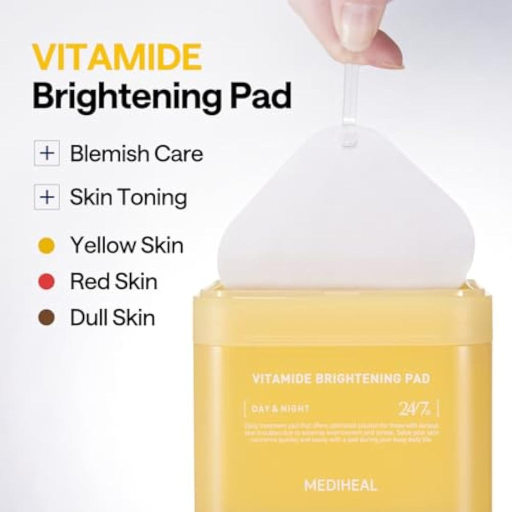 Mediheal Vitamide Brightening Pads | Hydrating Vitamin Facial Toner (100ct)