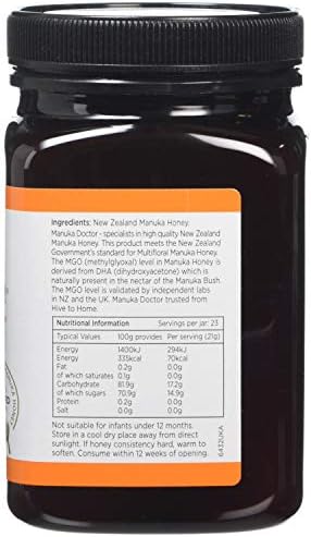 Manuka Doctor 70 MGO New Zealand Manuka Honey – 100% Natural, 500g