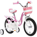 RoyalBaby Pink Swan Girls Kids Bike | 14 Inch Steel Bicycle with Basket