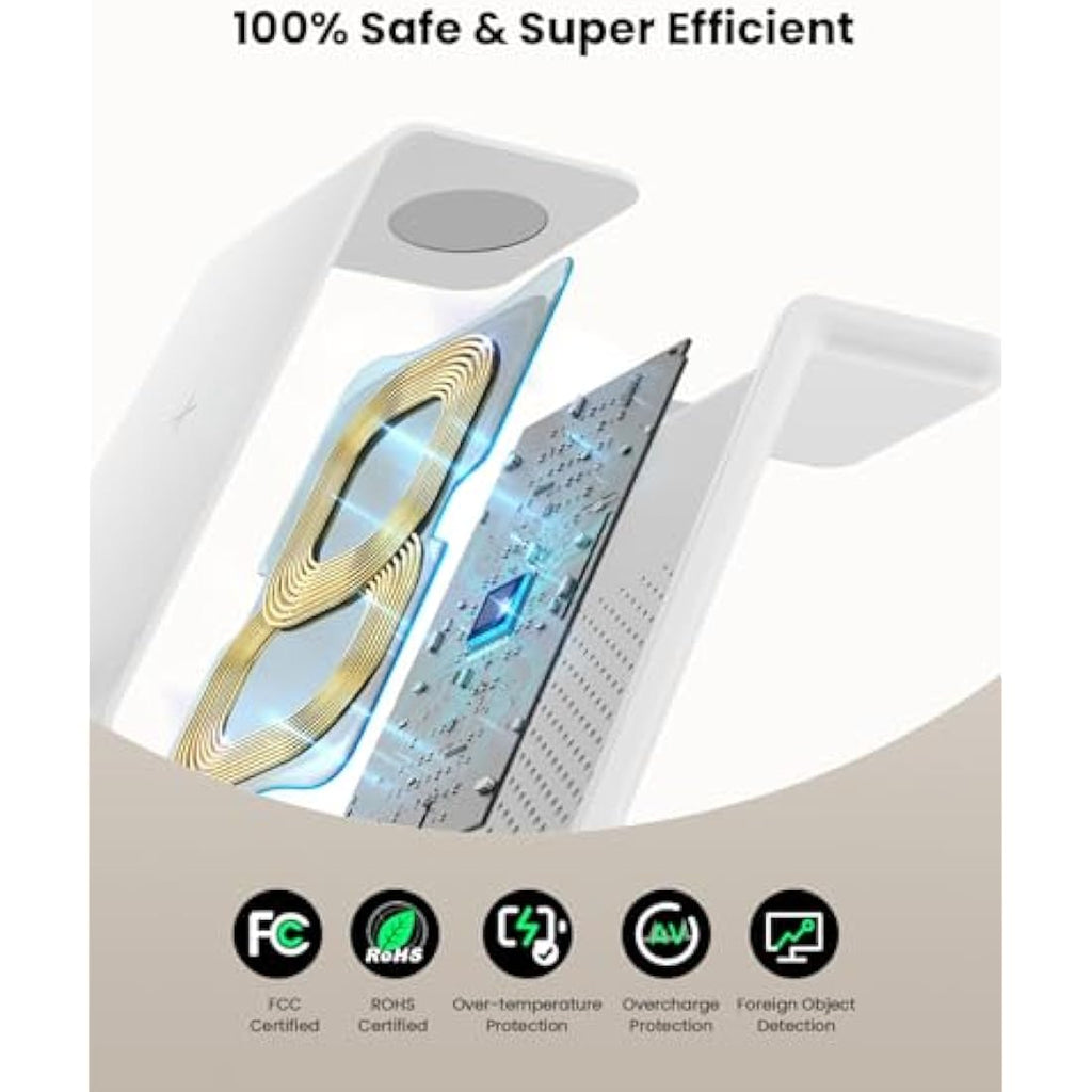 GEEKERA 3-in-1 Wireless Charging Station for iPhone, Apple Watch & AirPods