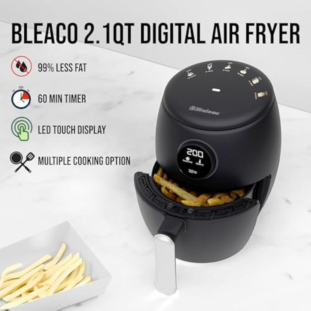 Belaco 2L Digital Air Fryer – Compact Rapid Air Cooker, Black