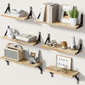 Pipishell Set of 6 Paulownia Wood Floating Shelves | Rustic Wall Decor