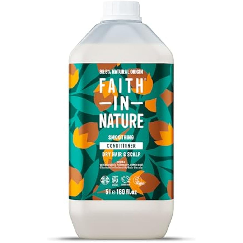 Faith In Nature Jojoba Conditioner - Smoothing 5L Bulk Refill Pack