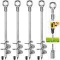 Dolibest Heavy Duty Ground Anchor Screws | 46cm Metal Tent Pegs | 4 Pack
