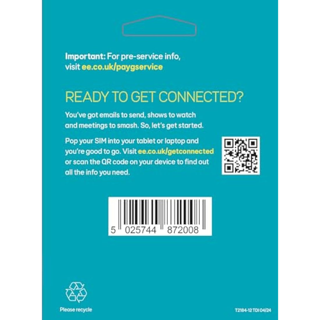 EE PAYG SIM Card | 120GB Data Preloaded | 12-Month Multi-SIM