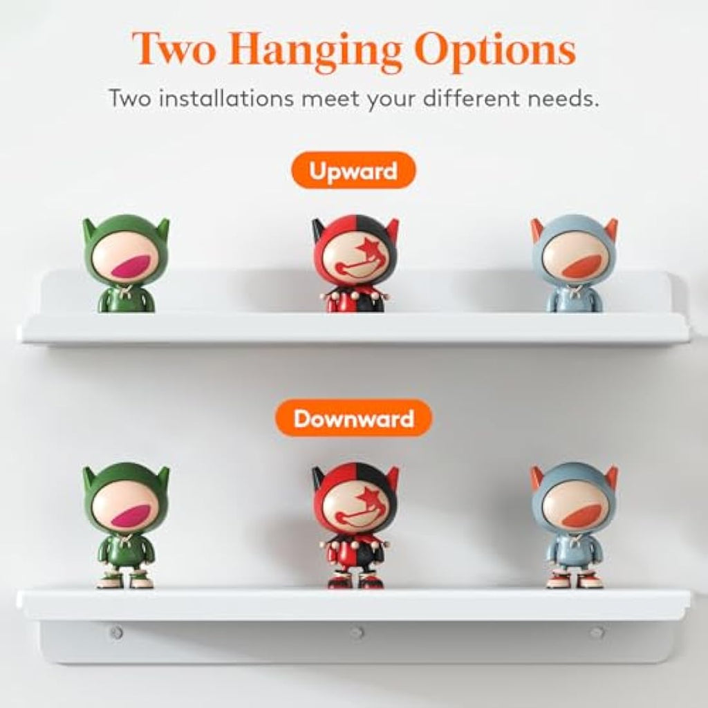 Lifewit White Floating Shelves – 6 Pack 15" Acrylic Wall Storage Ledges