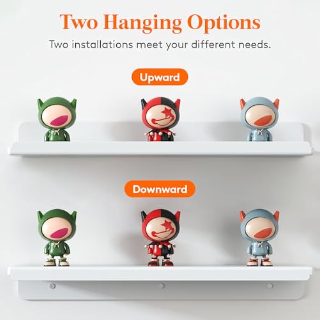 Lifewit White Floating Shelves – 6 Pack 15" Acrylic Wall Storage Ledges