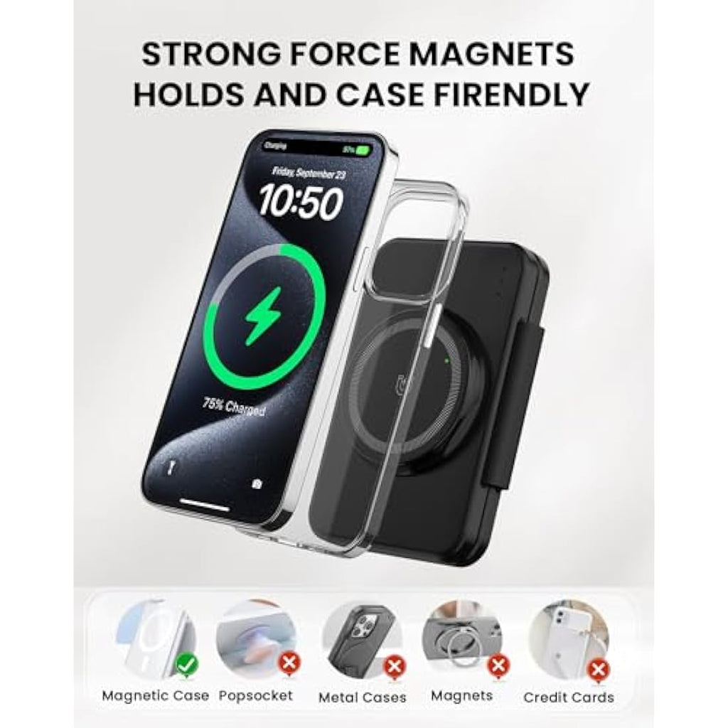 GEEKERA 3-in-1 Magnetic Wireless Charging Station for iPhone & Apple Watch