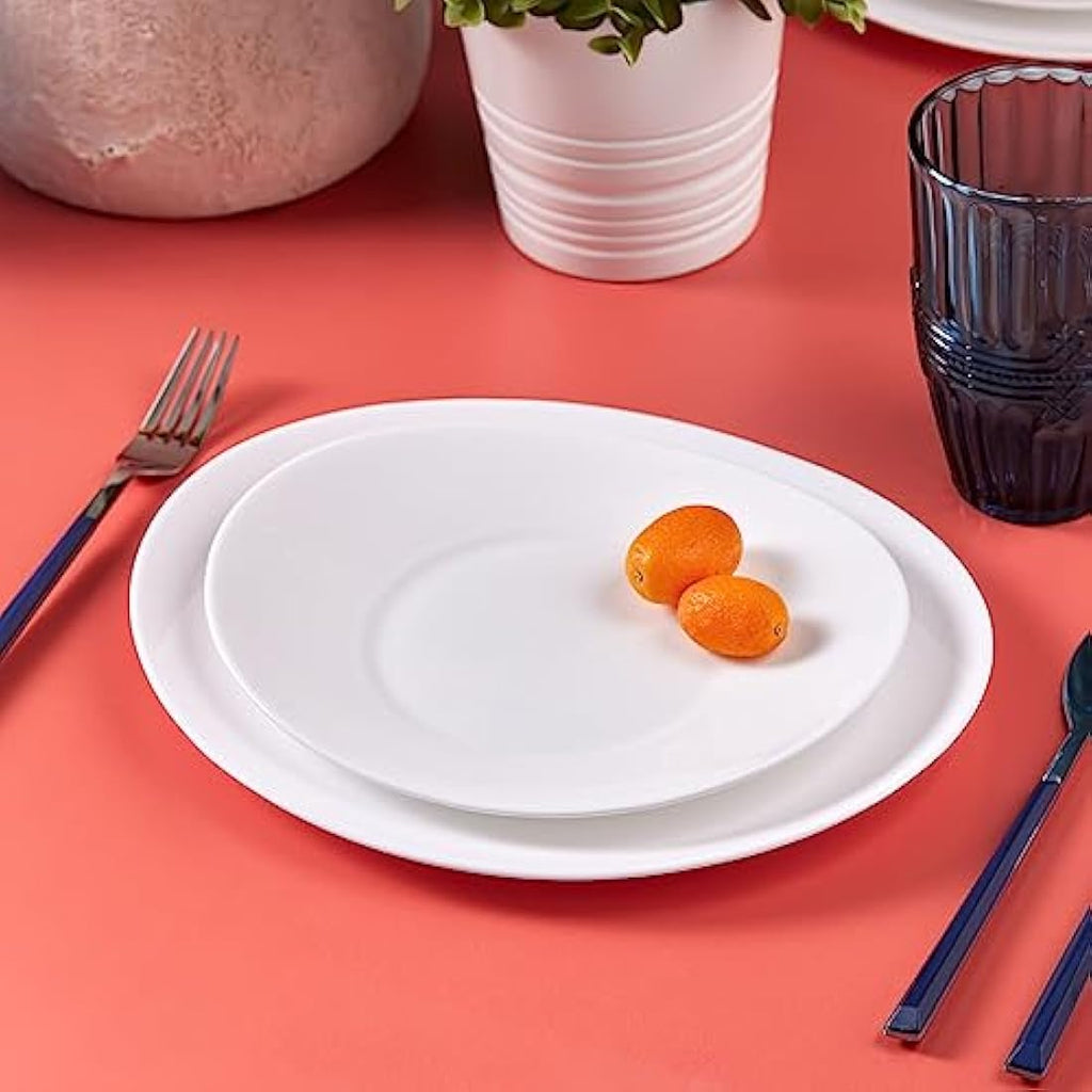 Karaca White 24-Piece Glass Dinner Set | Heat-Resistant Dinnerware