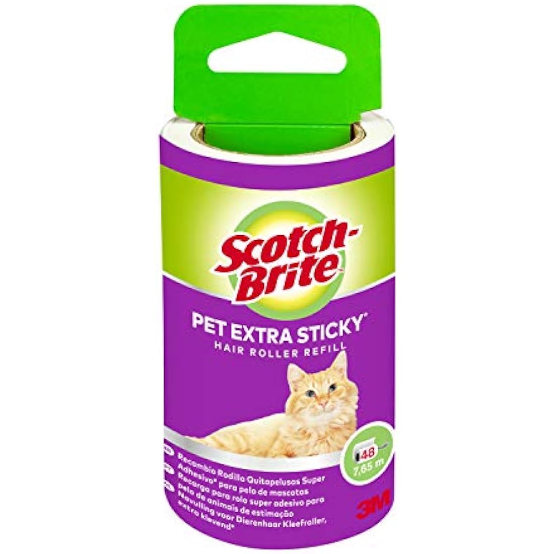 Scotch-Brite Pet Extra Sticky Lint Roller Refill | 48 Sheets, Black