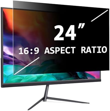 PYS 24 Inch Computer Privacy Screen Filter | Anti-Glare 16:9 Widescreen