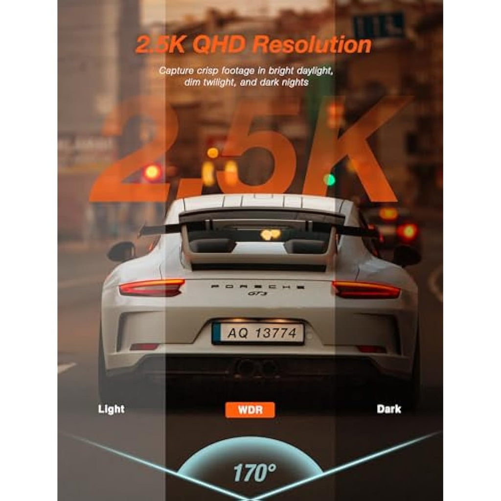 iZEEKER 1440P WiFi Dash Cam – 2.5K QHD Car Camera with 32GB Card