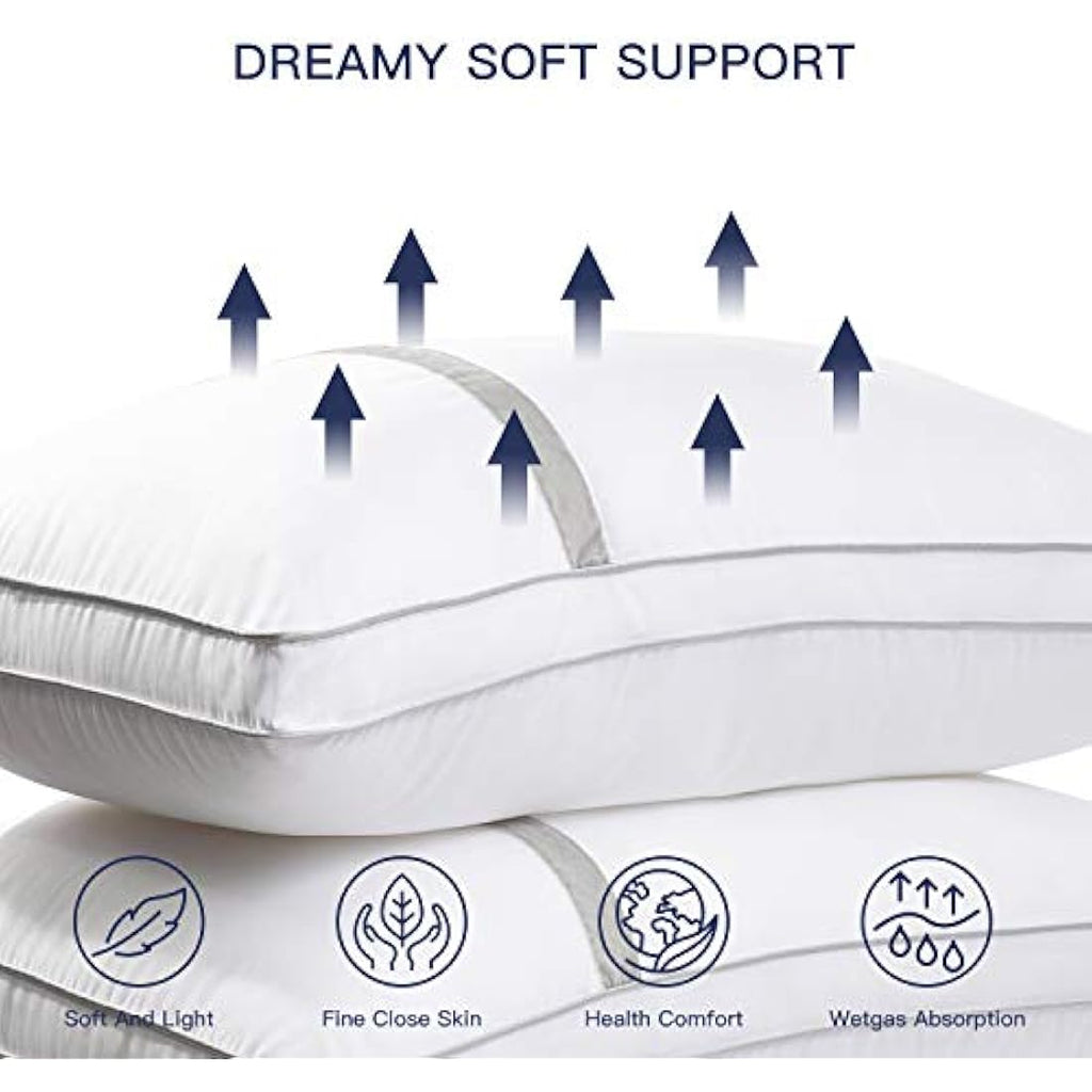 BedStory Hotel Pillows 4 Pack – Down Alternative Hypoallergenic Cotton