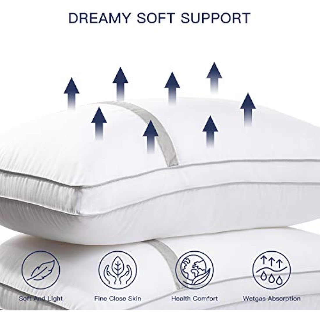 BedStory Hotel Pillows 4 Pack – Down Alternative Hypoallergenic Cotton