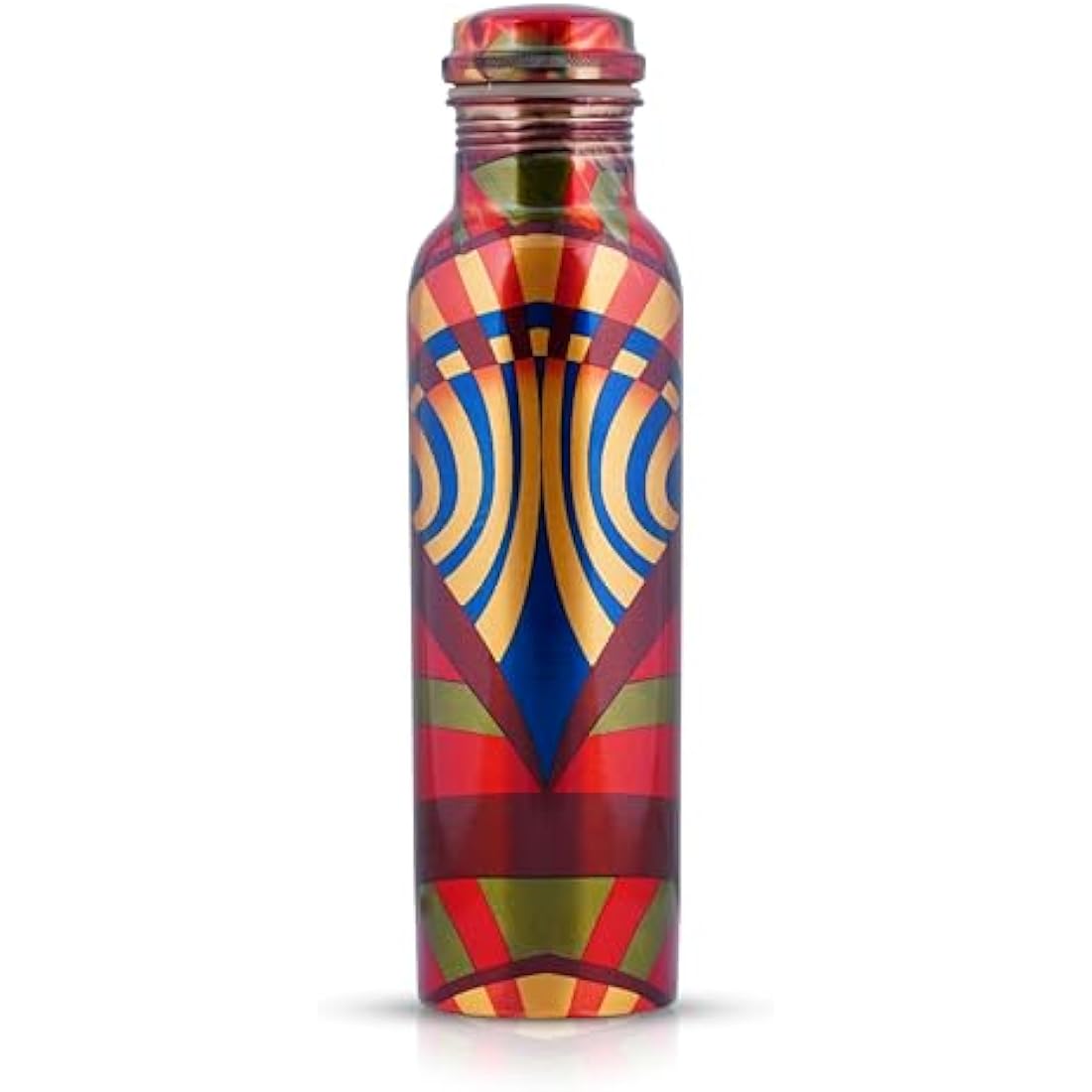 Craft Trade Printed Pure Copper Water Bottle - 1 Litre Leak Proof