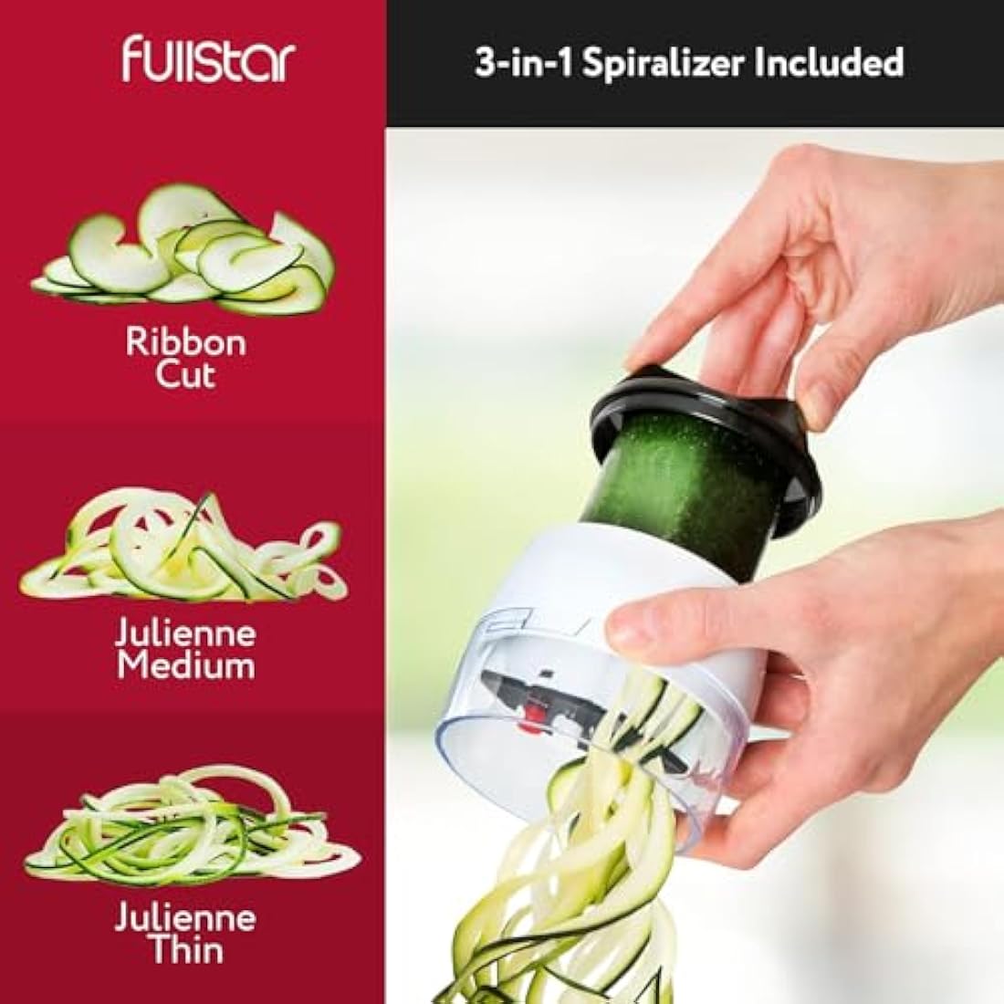 Fullstar Vegetable Chopper | 5-in-1 Mandoline Slicer & Spiralizer