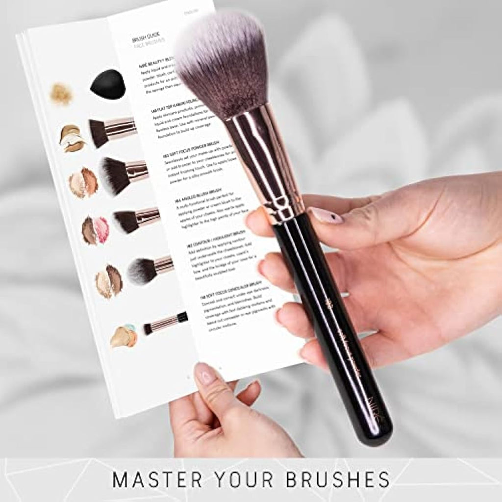 Niré Beauty 15-Piece Vegan Makeup Brush Set with Case and Cleaner