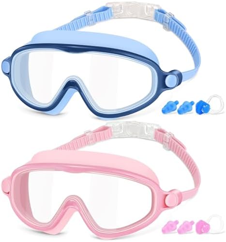 COOLOO Kids Swimming Goggles 2-Pack | Anti-Fog UV Protection for Ages 4-14