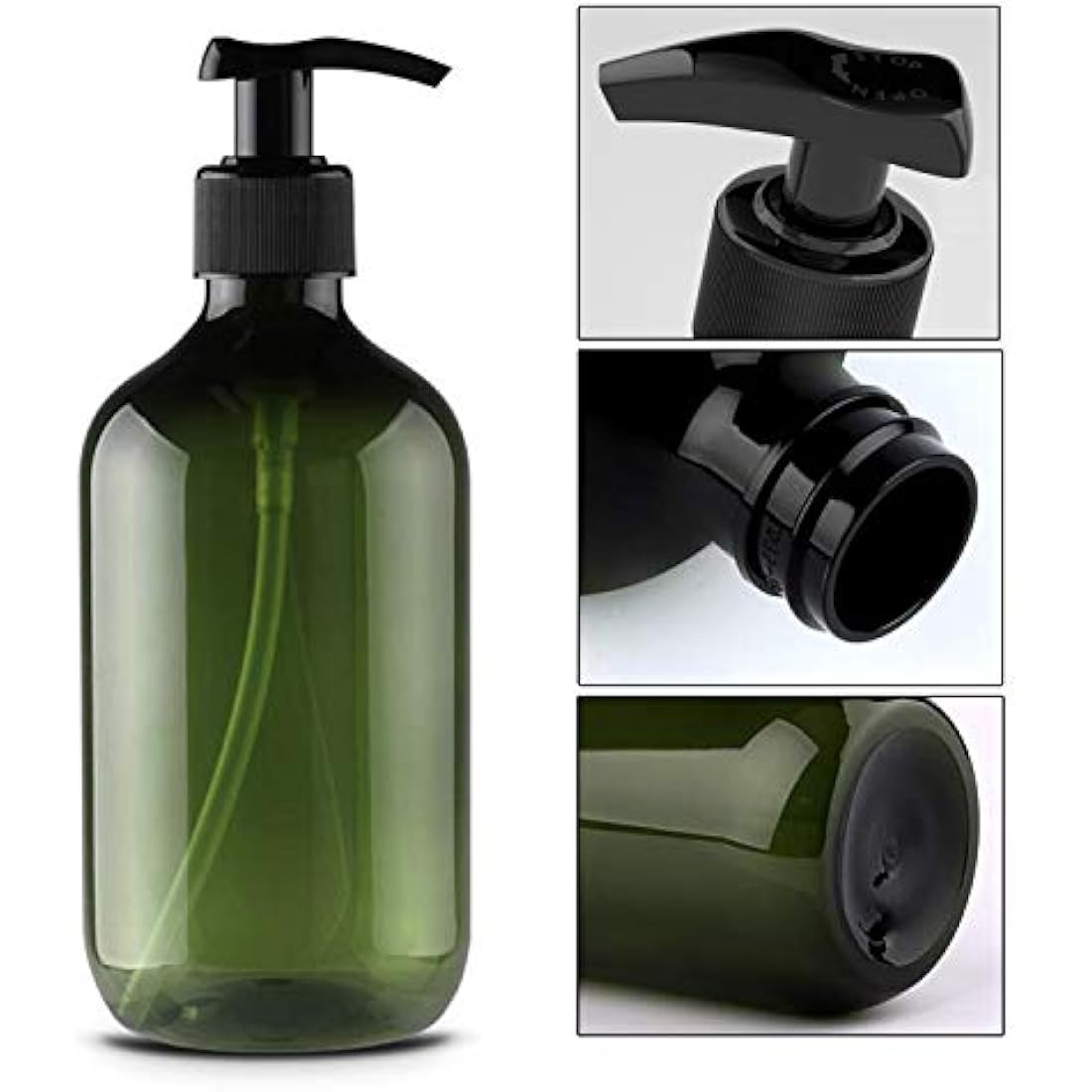 Alledomain 500ml Refillable Plastic Pump Bottles for Shampoo – 2 Pack