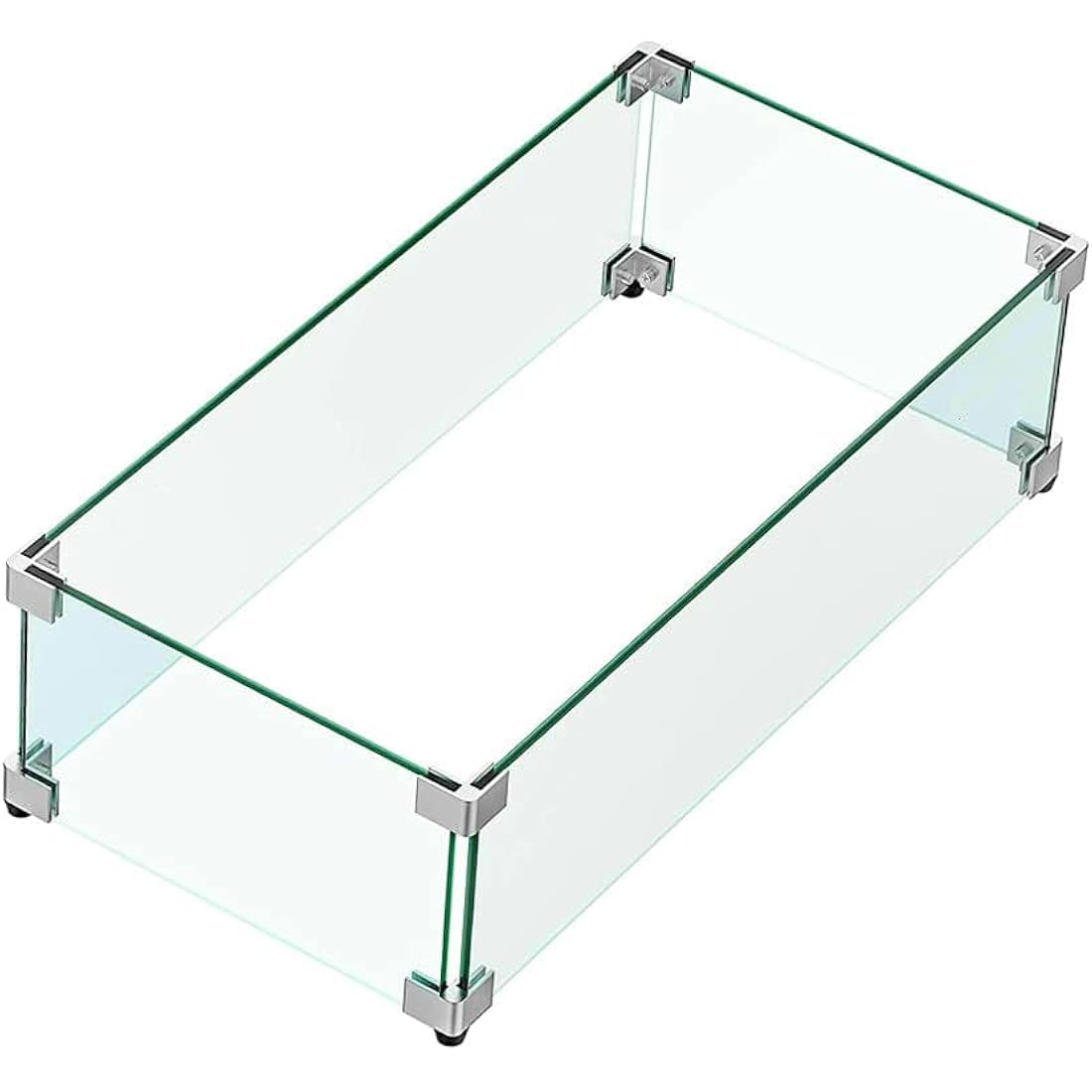MESIDA Fire Pit Glass Wind Guard – 31x12x6 Tempered Glass Flame Shield