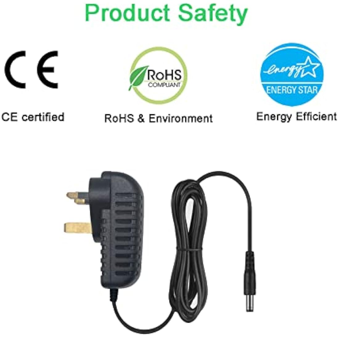 MyVolts 12V Power Supply Adaptor for Roland E-38 Keyboard | UK Plug