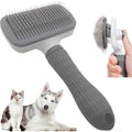 Self-Cleaning Slicker Brush for Dogs and Cats - Grey