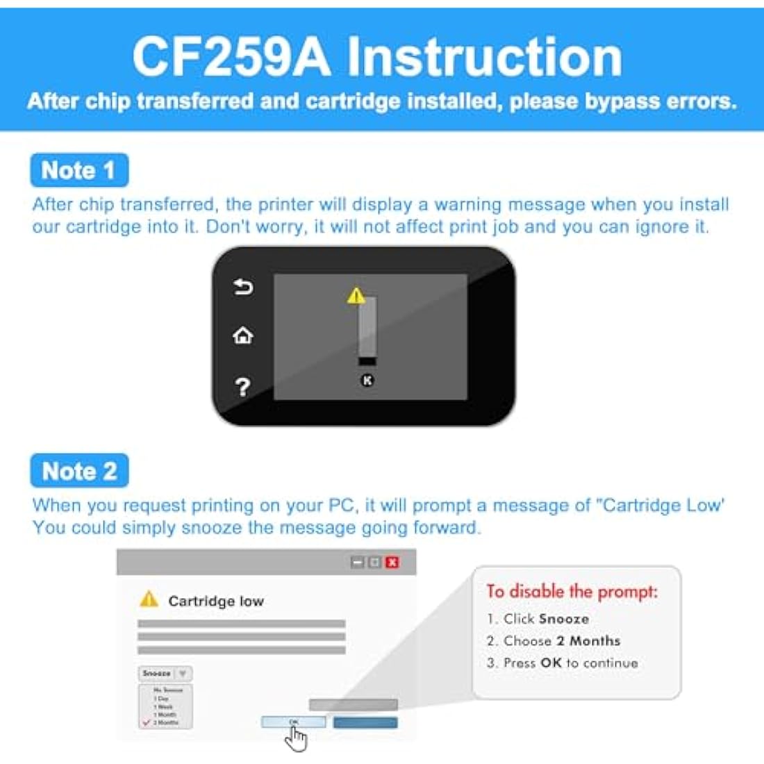 LCL CF259A 59A Toner Cartridge for HP LaserJet Pro M404 M428 | 2-Pack