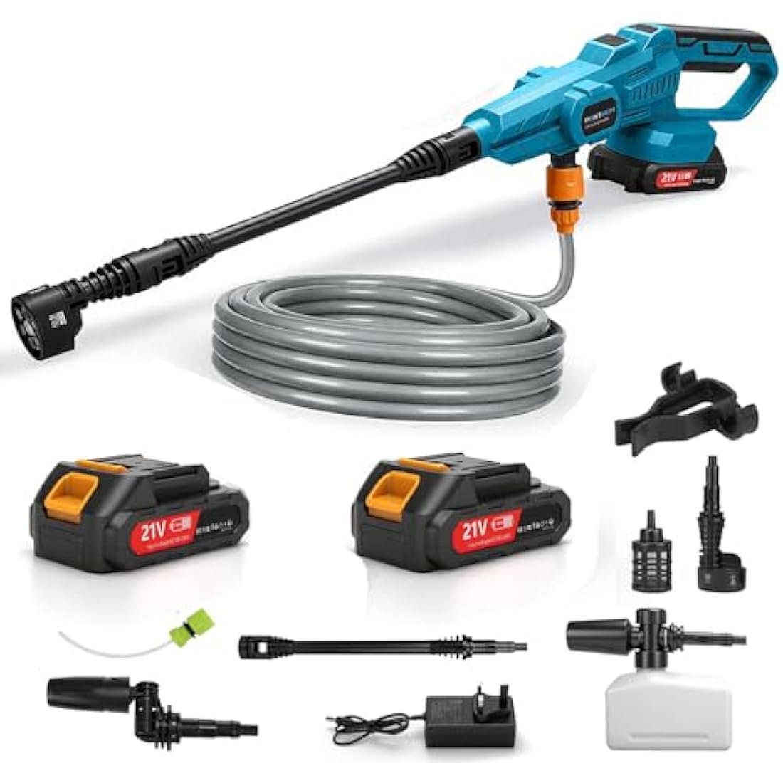 Cordless Pressure Washer | 21V Portable Jet Wash with 2 Batteries