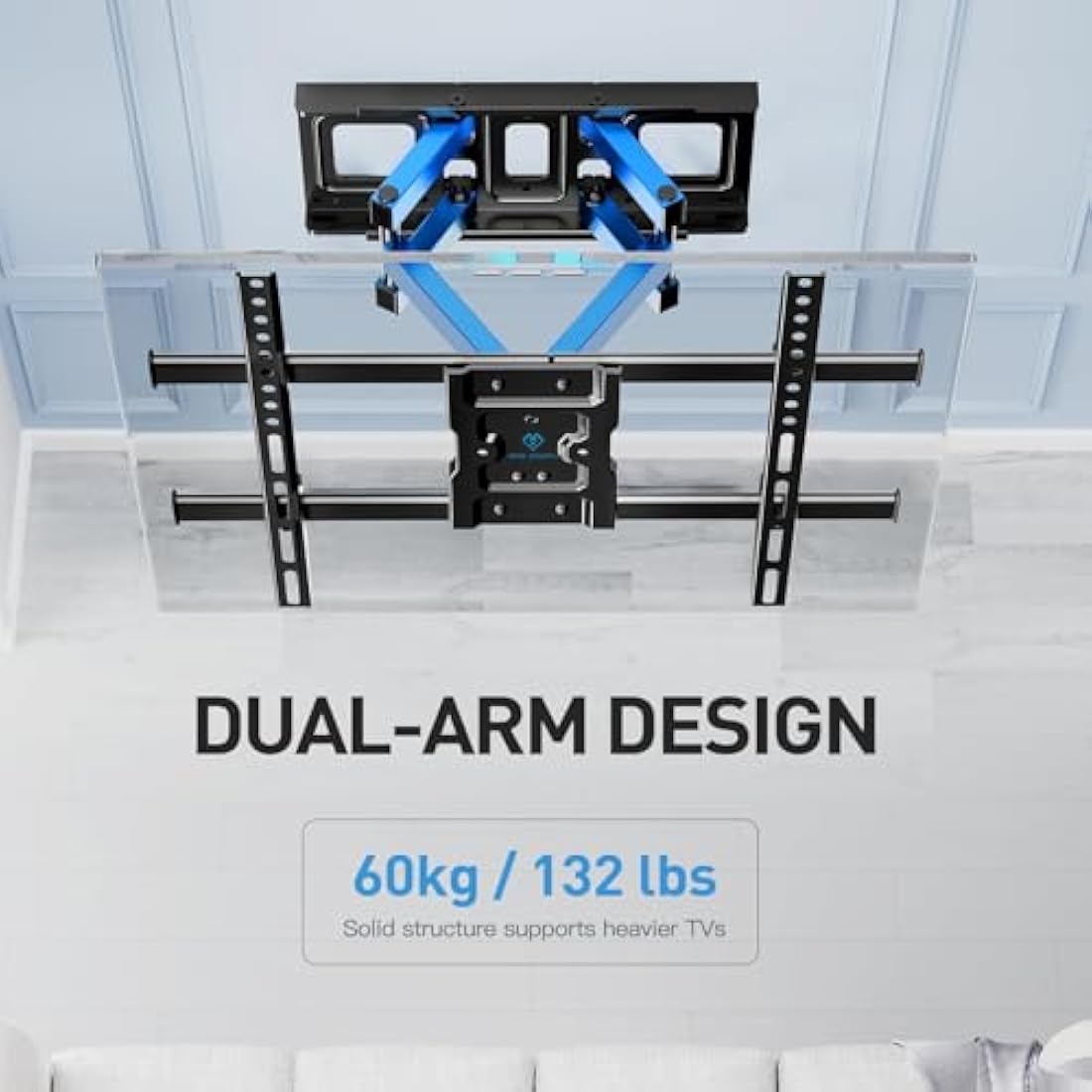 Perlesmith TV Wall Mount | 37-85 Inch Swivel Tilt Bracket | Max 60kg