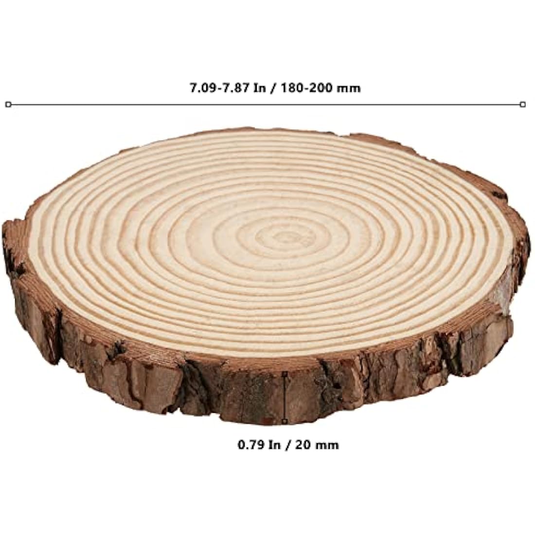 MUKLEI 10 PCS Natural Pine Wood Slices – 18-20cm Unfinished Wood Discs