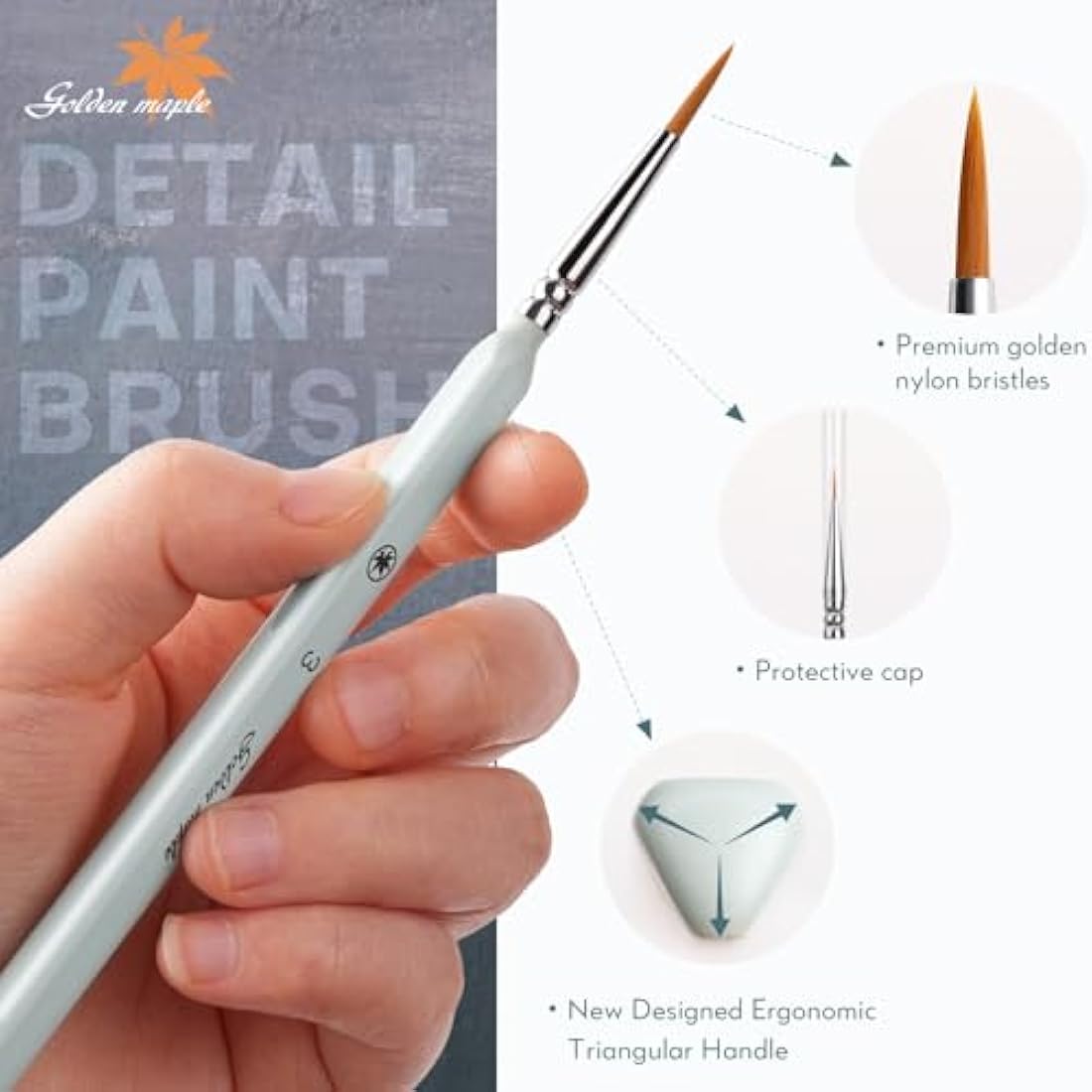 Golden Maple 18pc Miniature Detail Paint Brush Set for Models & Acrylics