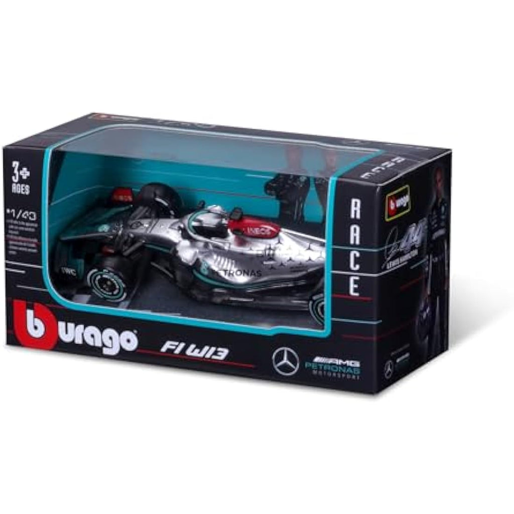 Bburago Mercedes F1 W13 Lewis Hamilton 1:43 Die-Cast Race Car Model