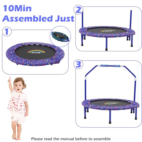 Jolof Store 36-Inch Kids Mini Trampoline with Handle | Foldable Rebounder