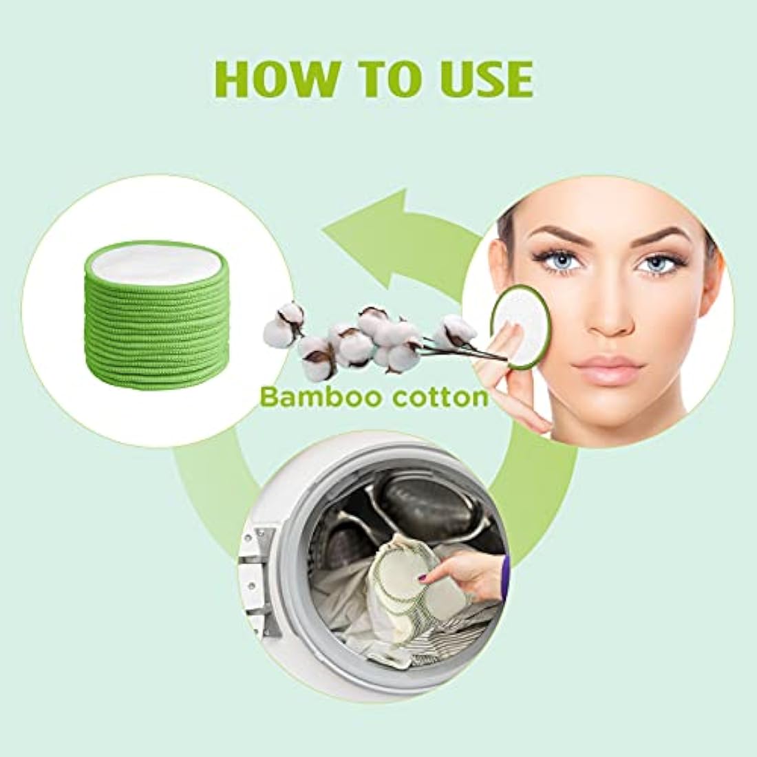 Jolof Store Reusable Bamboo Cotton Makeup Remover Pads with Metal Box