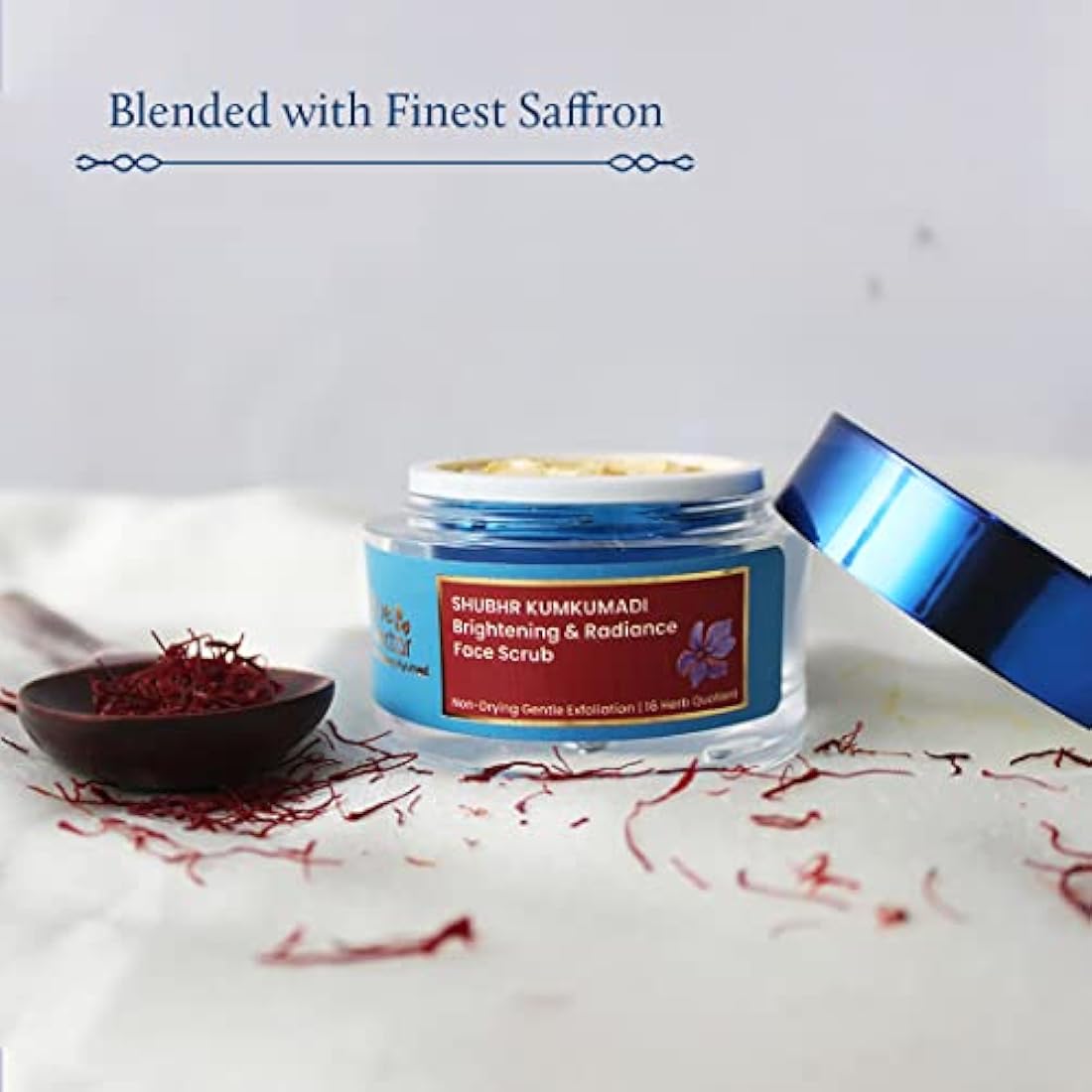 Blue Nectar Saffron Face Scrub | Ayurvedic Kumkumadi Oil Tan Remover - 50g