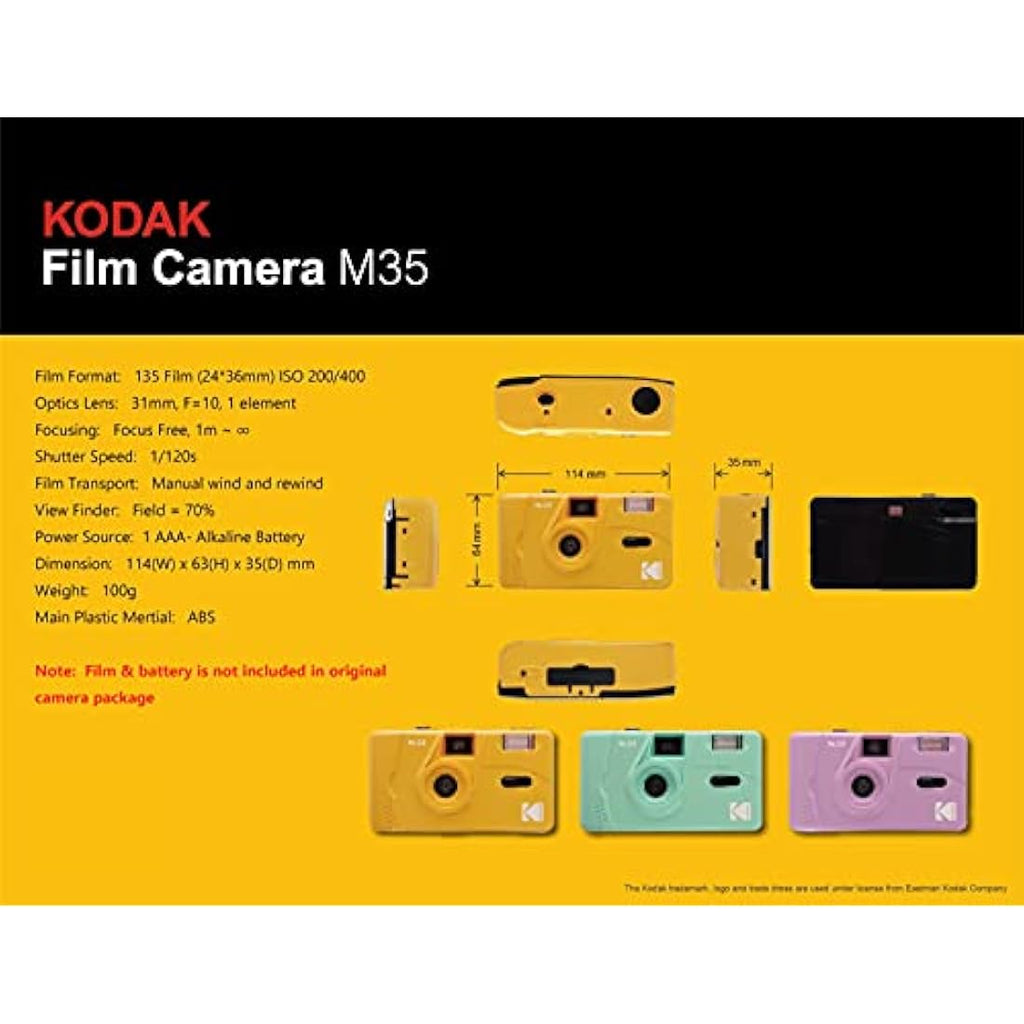 Kodak M35 35mm Film Camera | Retro Point and Shoot - Olive Green