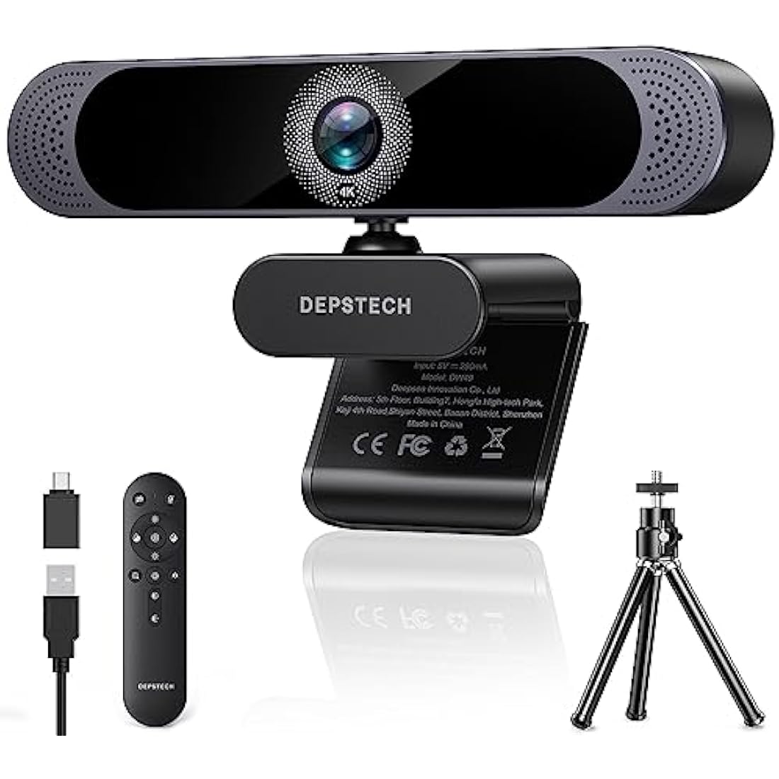 DEPSTECH 4K Webcam – Sony Sensor Streaming Camera with Remote & Zoom