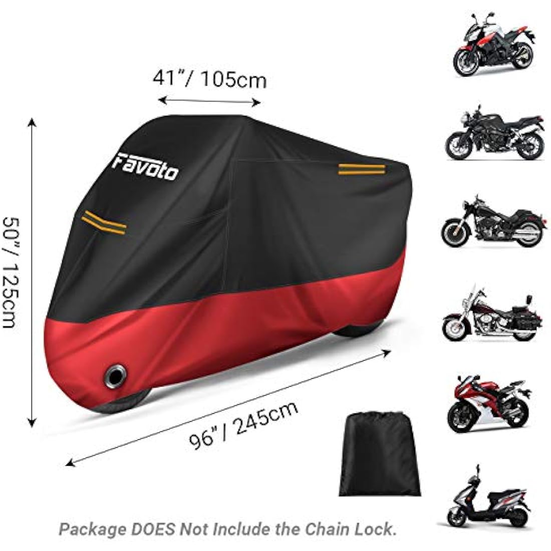 Favoto 210D Waterproof Motorcycle Cover – All Season Outdoor Protection