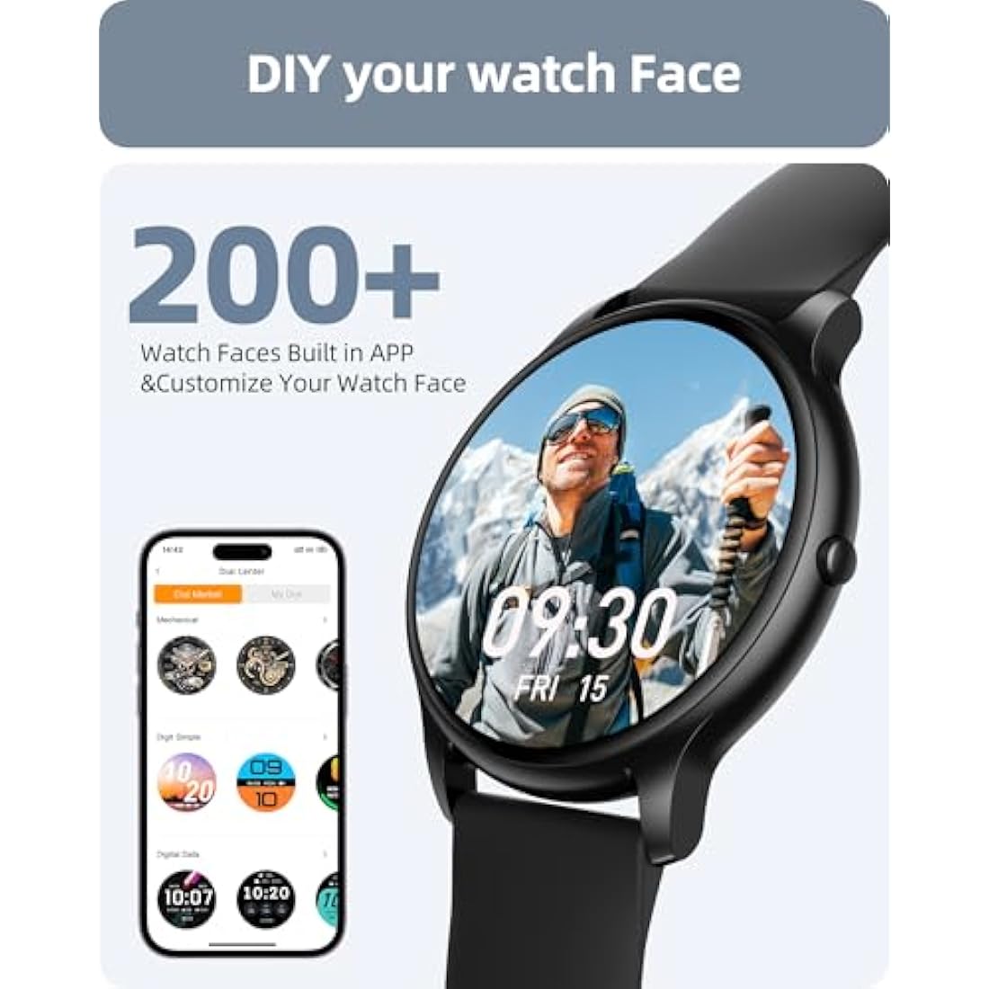 Parsonver Smart Watch - Bluetooth Call Fitness Tracker with IP68 Waterproof