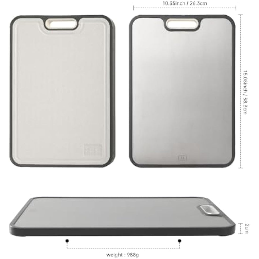 Jolof Store Double-Sided Titanium Cutting Board with Juice Grooves