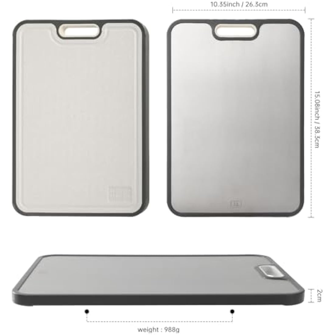 Jolof Store Double-Sided Titanium Cutting Board with Juice Grooves