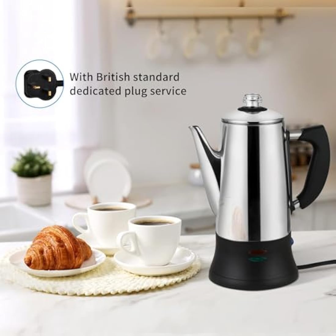 12-Cup Electric Coffee Percolator | Stainless Steel 1.2L