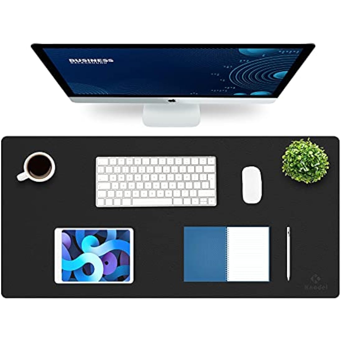 K KNODEL Dual-Sided Leather Desk Mat | Large Office Mouse Pad (90x43cm)