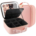 MOMIRA Travel Makeup Bag with Lighted Mirror | Waterproof PU Leather Case