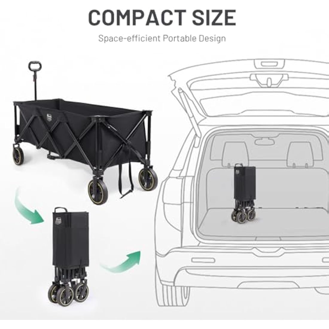 Timber Ridge 300L Heavy Duty Folding Wagon – Large Festival Trolley