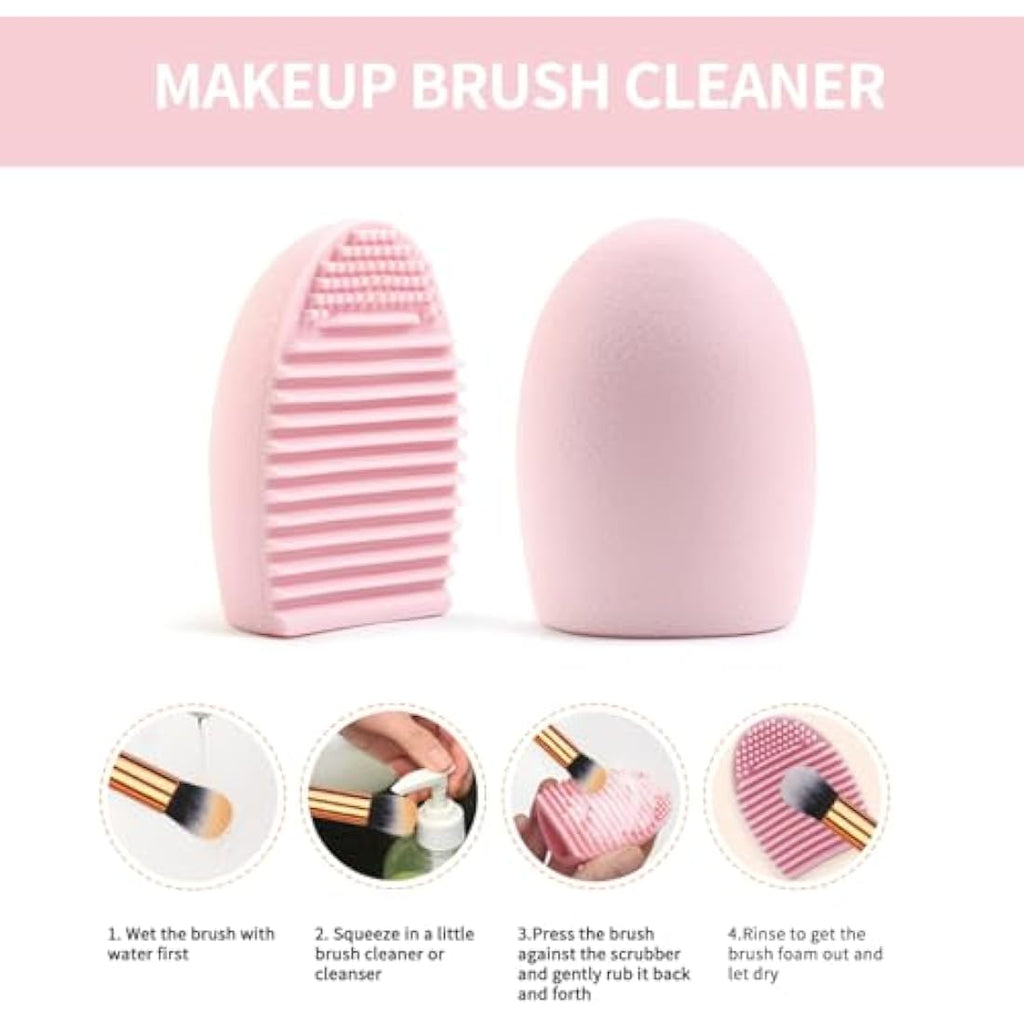 MAANGE 54 Pcs Professional Makeup Brush Set with Travel Bag – Pink